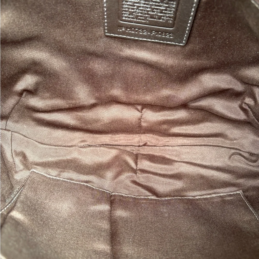 Coach Brown and Cream Shoulder Bag with Floral Accent - Picture 4 of 4